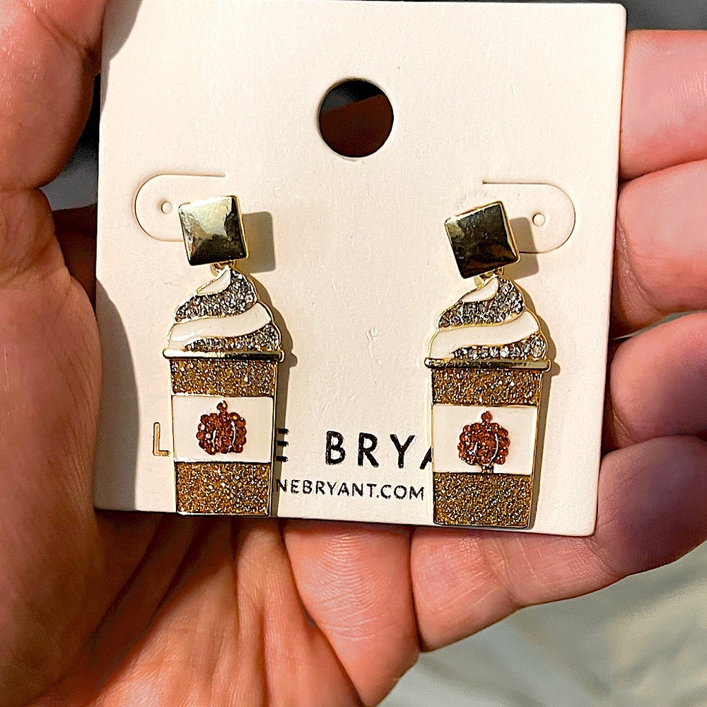 BNIP Lane Bryant Pumpkin Spice Latte Earrings Fall Autumn